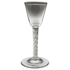 18th Century Double Series Air Twist Wine Glass c1750