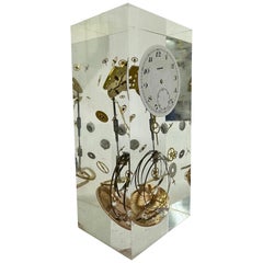 Pierre Giraudon clock parts in lucite , 1970’s France