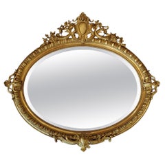 Antique Victorian Giltwood Rococo Style Mirror