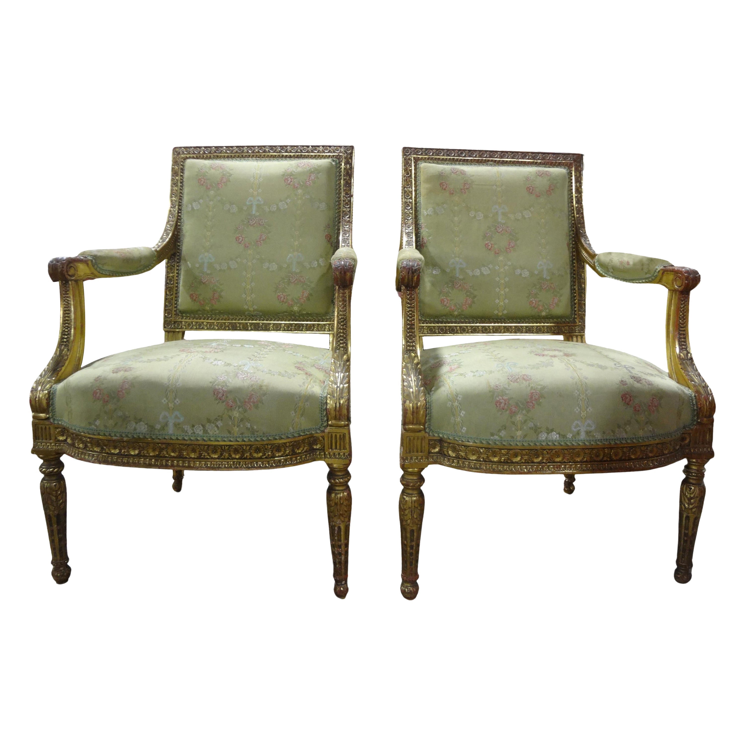Pair of Late 19th Century Louis XVI Style Chairs For Sale at 1stDibs