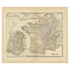 Ancient Gaul: A Cartographic Overview of Gallic Tribes and Roman Provinces, 1880