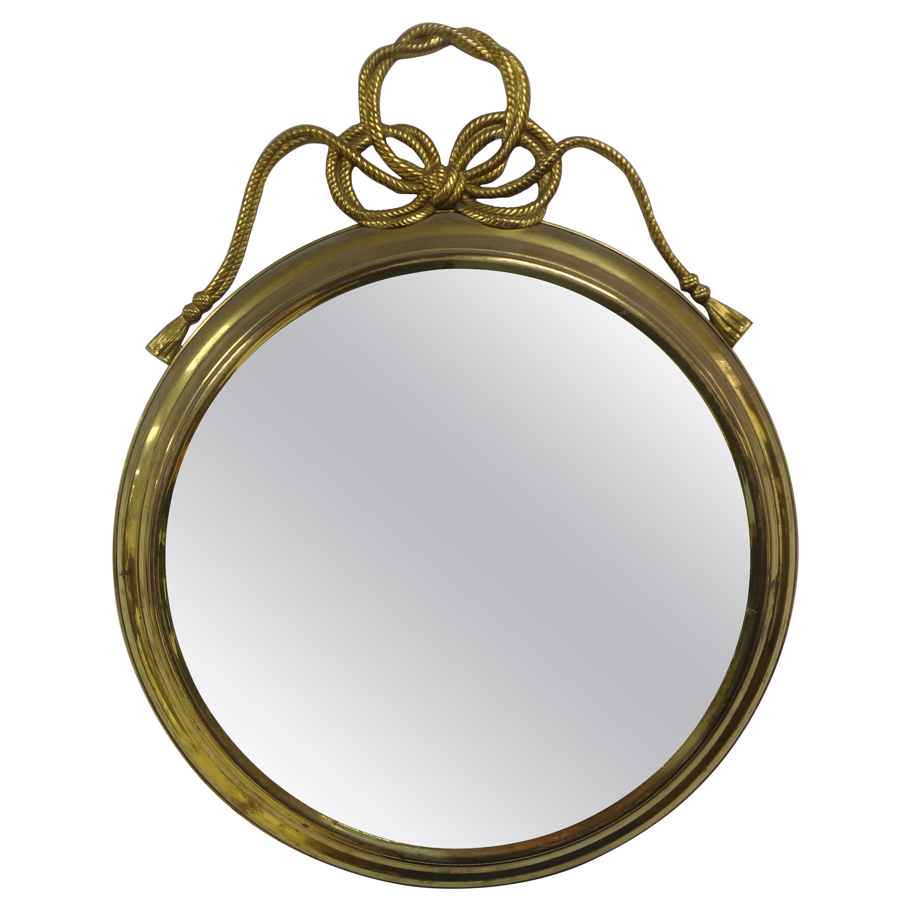Italian Modern Brass Mirror With Bow