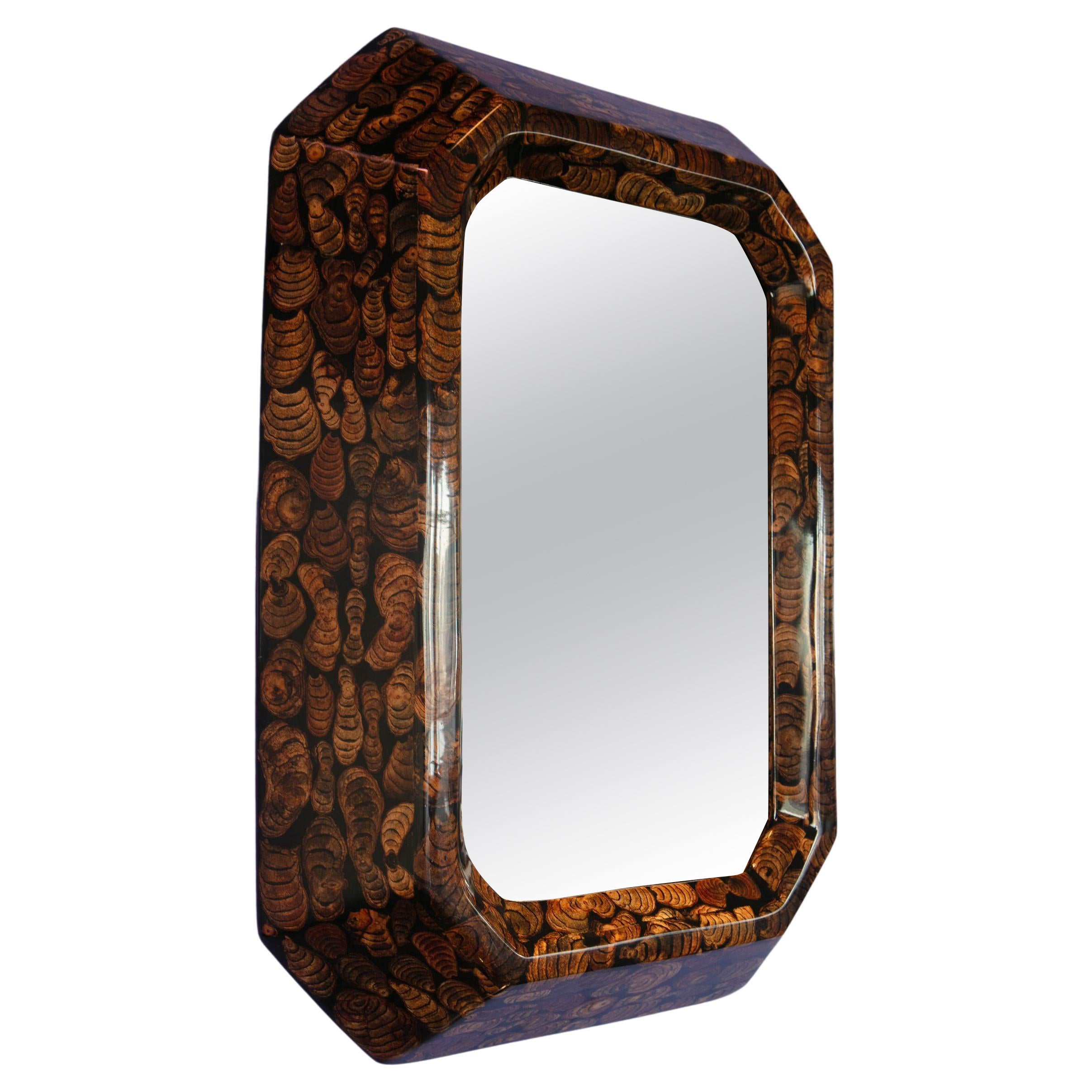 Time Further Mirror in Wood Branch Veneer by Andrea Vargas Dieppa For Sale