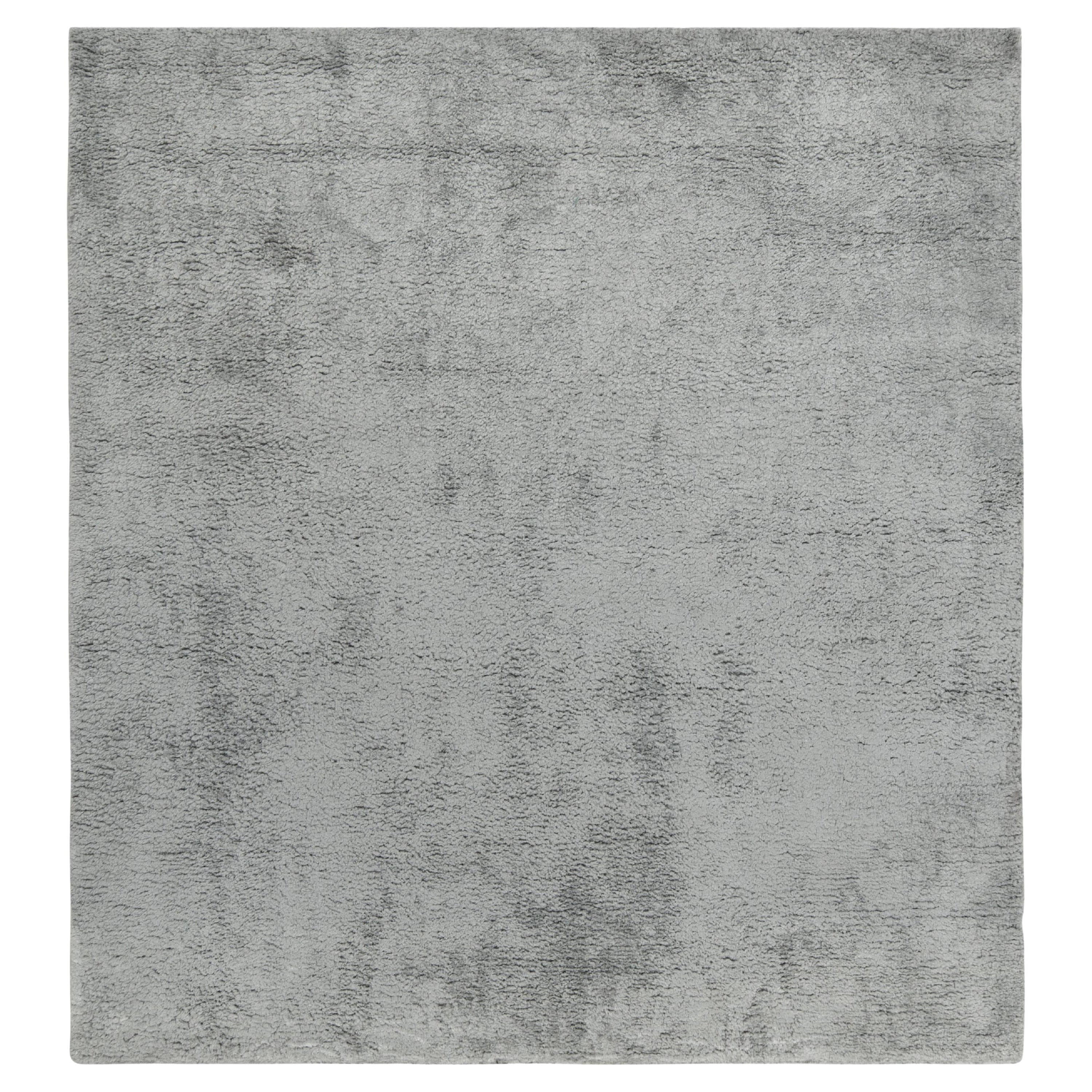 Rug & Kilim's Contemporary Teppich in massivem Grau, Hochflor