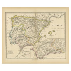 Antique Ancient Iberia: Hispania Map from Spruner-Menke Atlas Antiquus, 1880