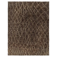 Rug & Kilim's Moroccan Style Rug in Brown & off White Tribal Pattern