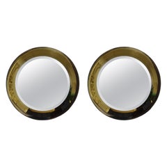 Pair Of Italian Fontana Arte Attributed Beveled Mirrors
