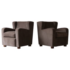 A Pair of Arm Chairs, Upholstered in Pure Alpaca