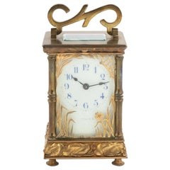 C.R. Horloge à chariot Crookshank en laiton et verre de Tiffany & Co.