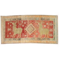 Used Zabihi Collection Large Deer Turkish Pictorial Rug