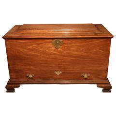 Substantial George III Mahogany Sarcophagus Shaped Mule Chest