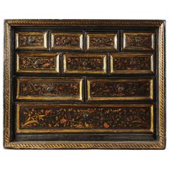 16th-17th Century Portuguese Commissioned Oriental Lacquered Table Cabinet