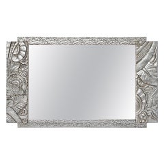 Petit miroir antique français Art Deco Silvered Mirror, circa 1925