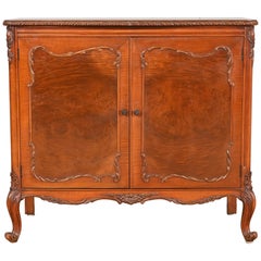 Used Romweber French Provincial Louis XV Burl Wood Bar Cabinet, Circa 1920s