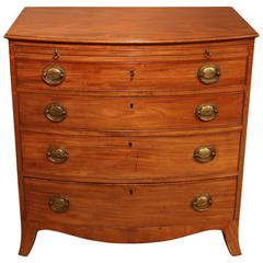 Late 18th Century Mahogany Bow-Fronted Chest of Drawers, circa 1795
