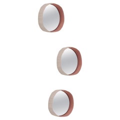 Set of 3 Pink Ninfea 20 Mirrors By G. Botticelli & P. Paronetto