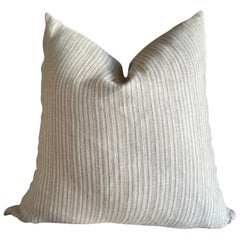 French Linen Natural Stripe Pillow with Down Insert