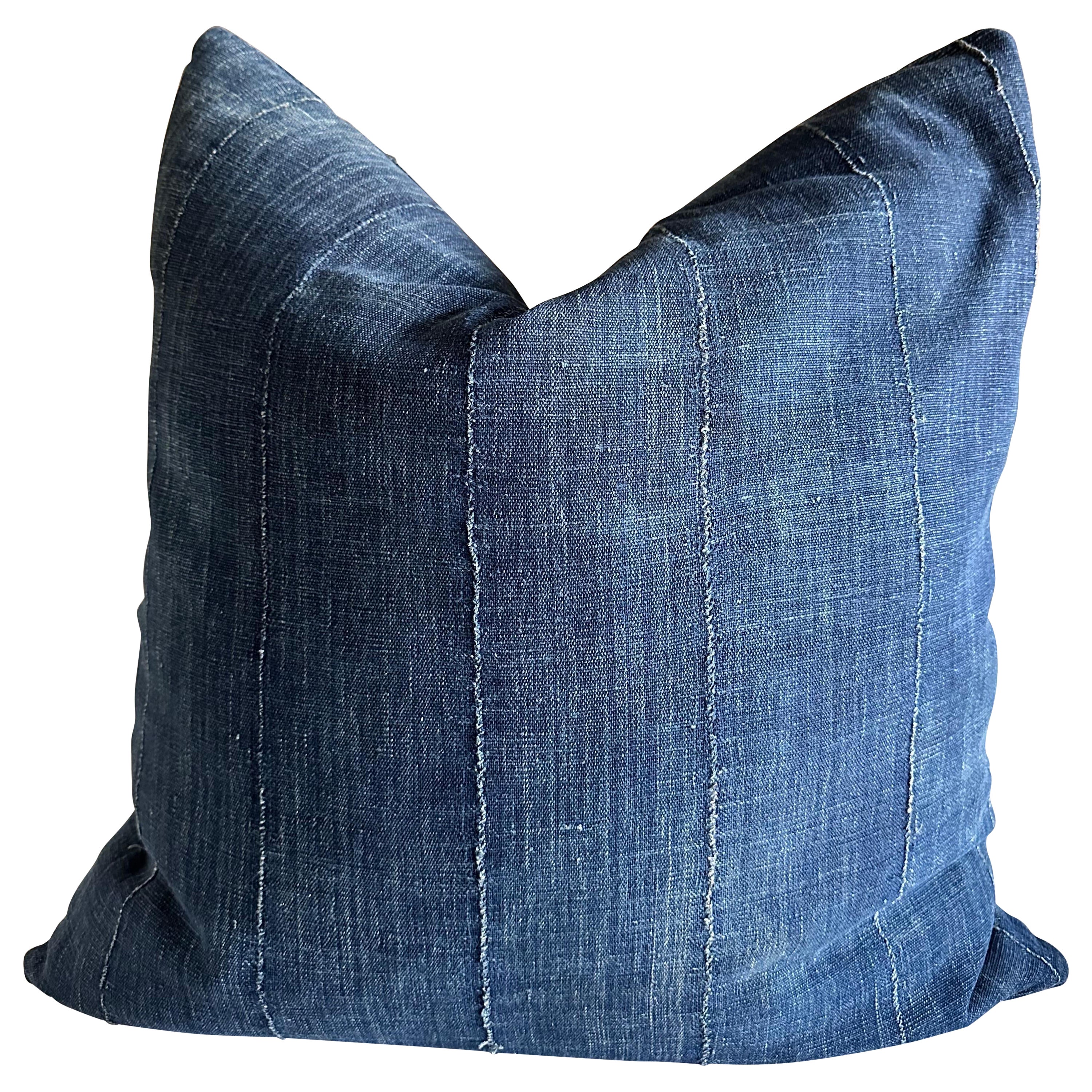 Euro Size Pillow Shams Made from Vintage Japanese Boro Fabrics