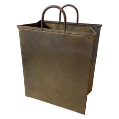 Vintage 1970s Italian Brass Shopping Bag