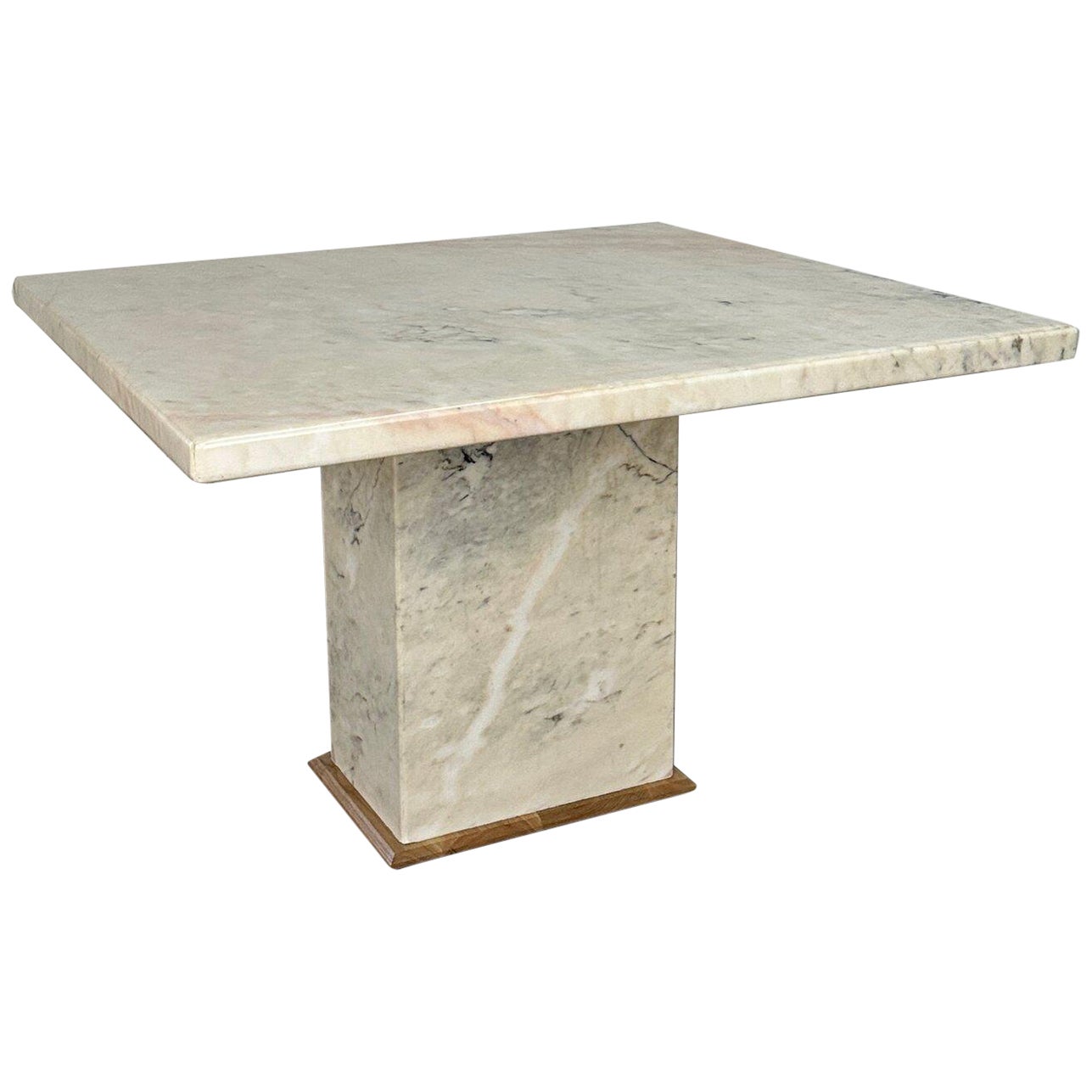 Vintage pedestal marble dining table For Sale