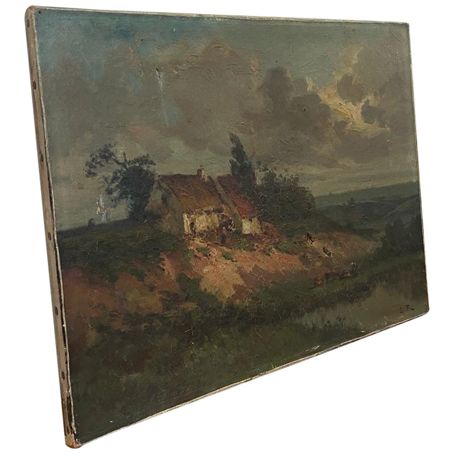 Vintage Signed Original Landscape Artwork on Canvas. Imported From Paris. For Sale