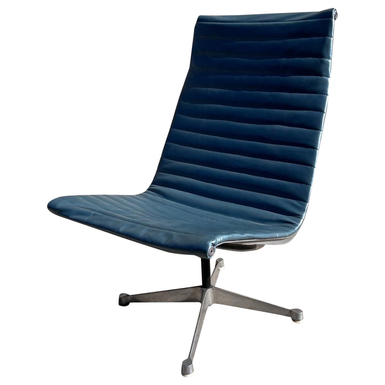 Mid Century Modern Aluminum Swivel Lounge Chair for Herman Miller For Sale