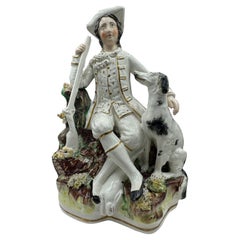 19th Century Figure of a Hunter & His Dog