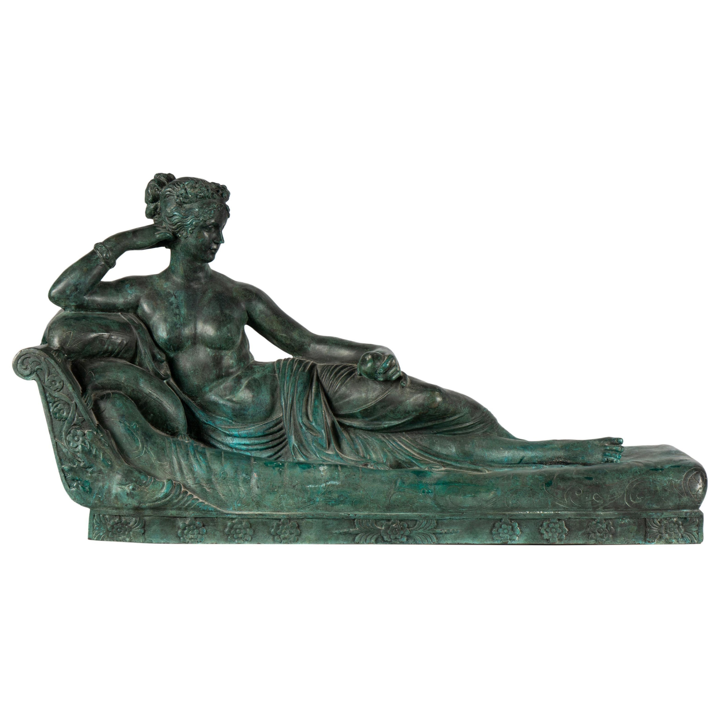 Neoclassical-Style Patinated Bronze Figure For Sale