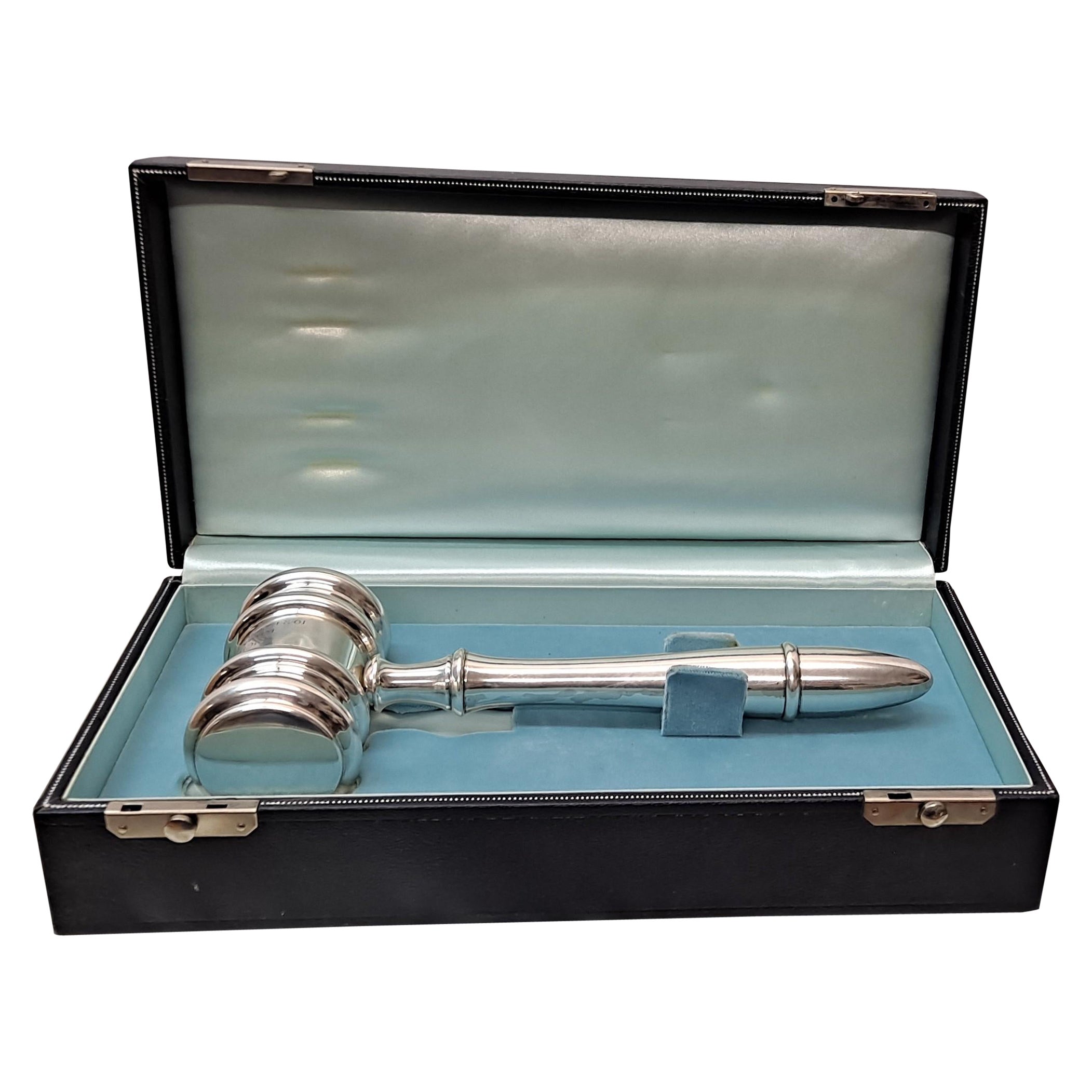 Tiffany and Company Sterling Gavel With Original Box For Sale