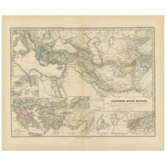 Antike Karte des Königreichs von Alexander dem Großen, veröffentlicht 1880