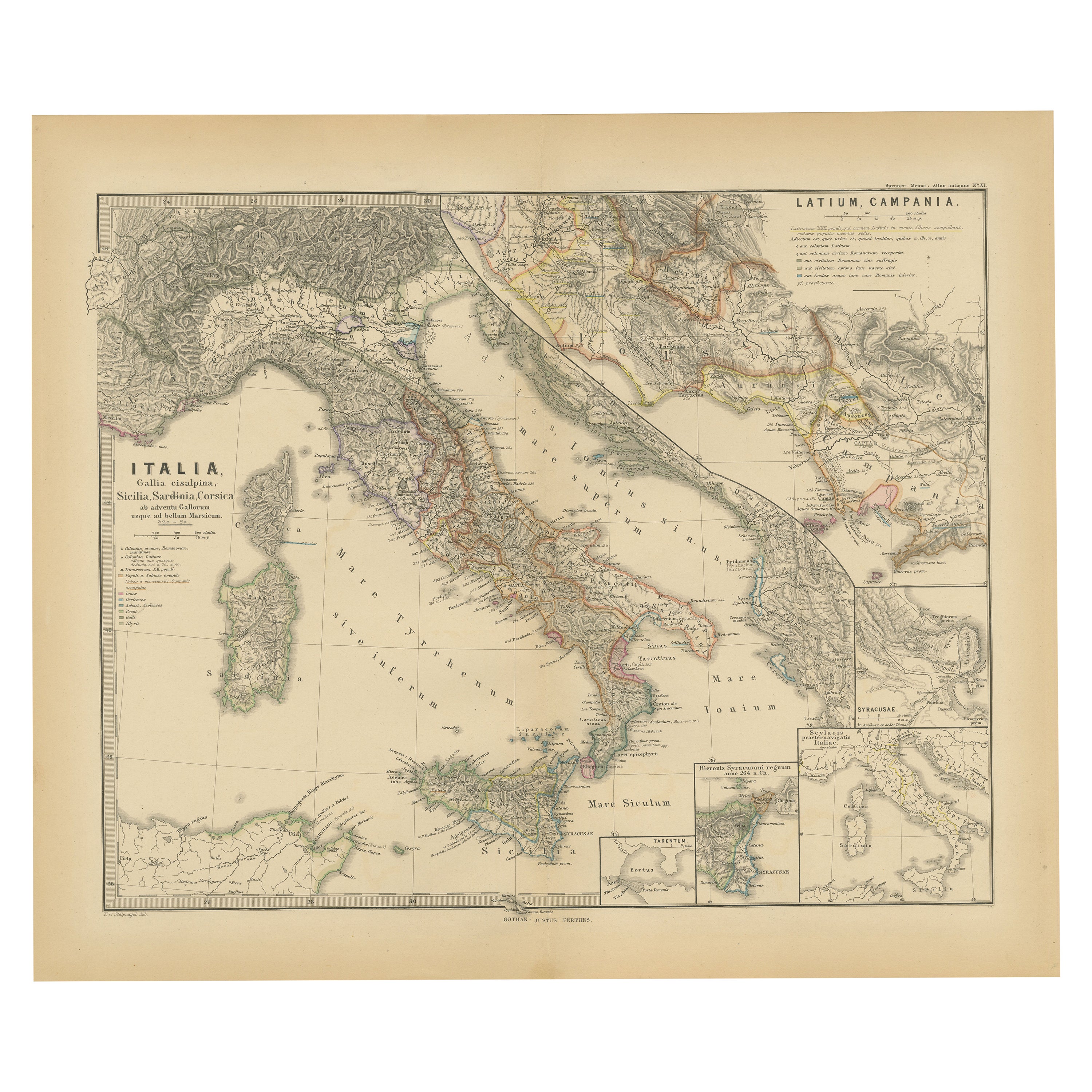 Roman Italy and Provinces: A Cartographic Snapshot, 1880 For Sale