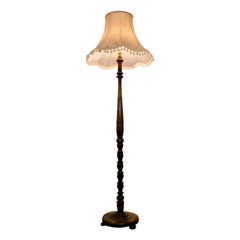 Carved and Turned Oak Floor Lamp, Standard Lamp   