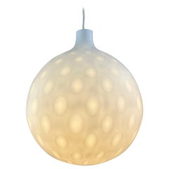 Lampada a sospensione in vetro bianco Como XL di Aloys Gangkofner per Peill & Putzler 1950