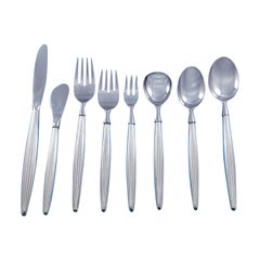 Used Lines by Contempra House Sterling Silver Flatware Set Service 66 pcs