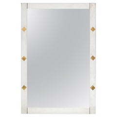 French Modernist Chrome Mirror
