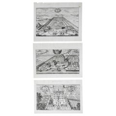 Antiquités 1698 Swedish Baroque Manor Estate Etchings - Set of 3