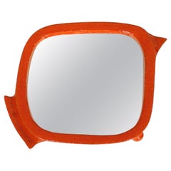Ceramic Framed Mirror In The Abstract Image of a Bird or Fish