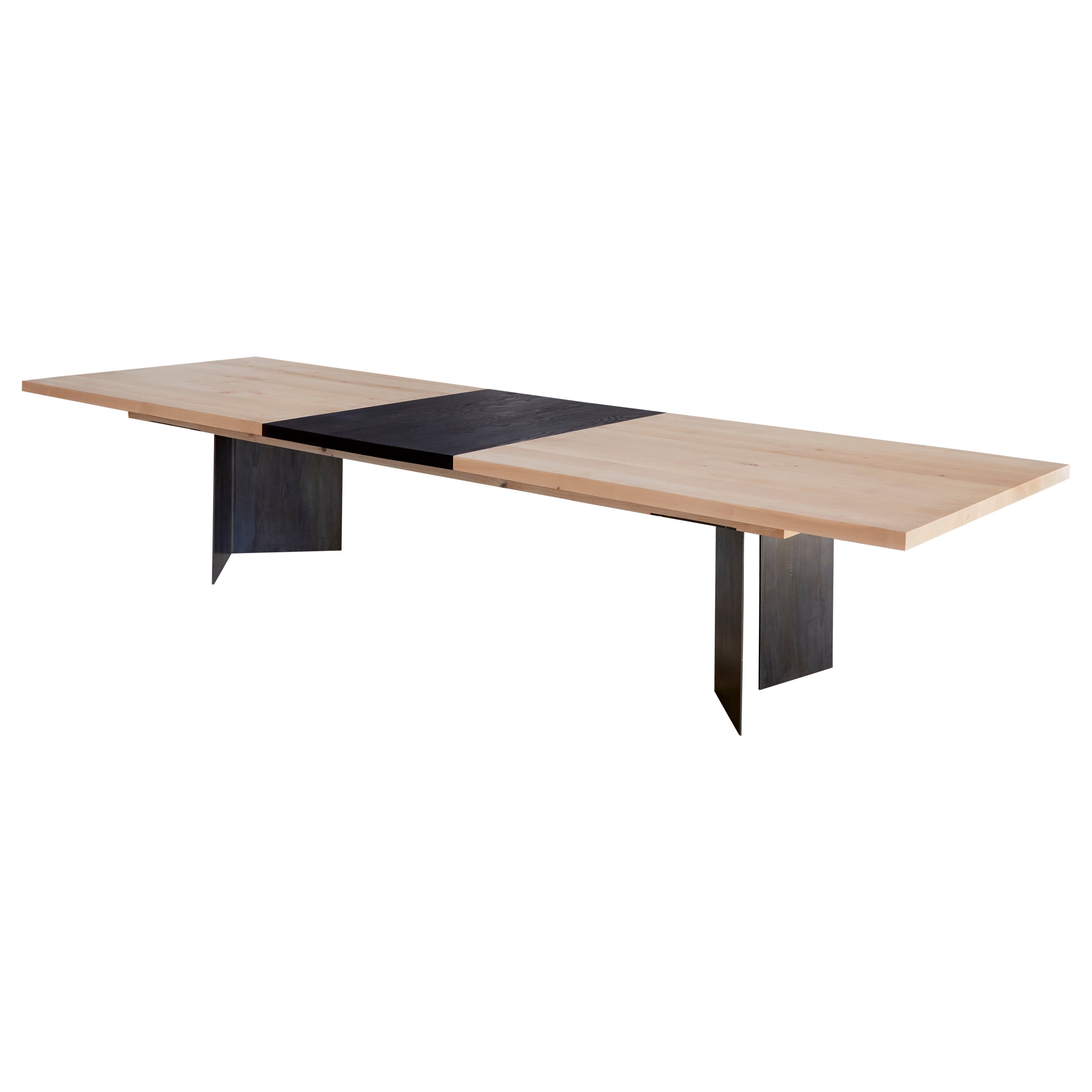 Tribal Wood and Steel Boardroom Table by Autonomous Furniture For Sale