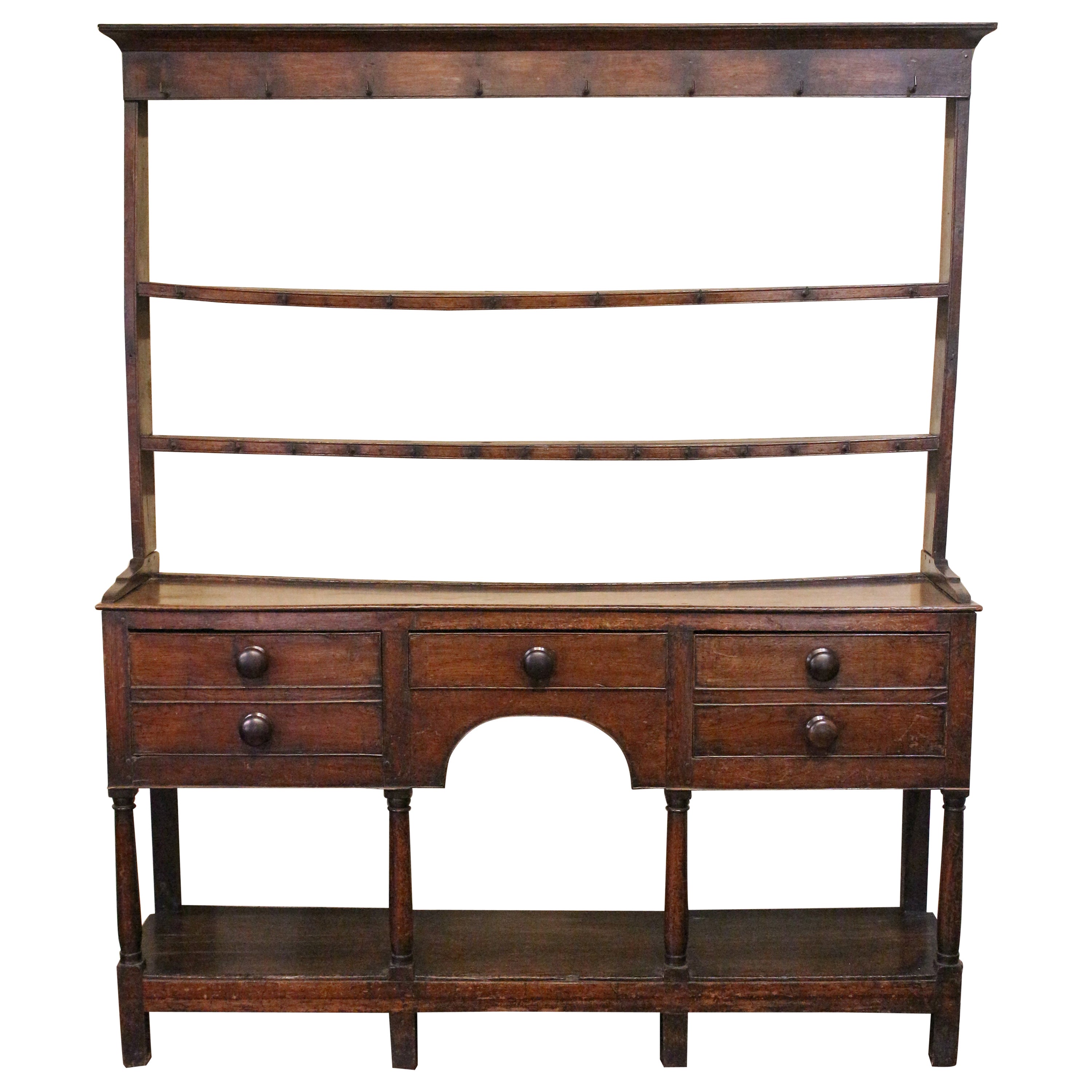 Late 18th Century Welsh Dresser with Pot Shelf Base For Sale