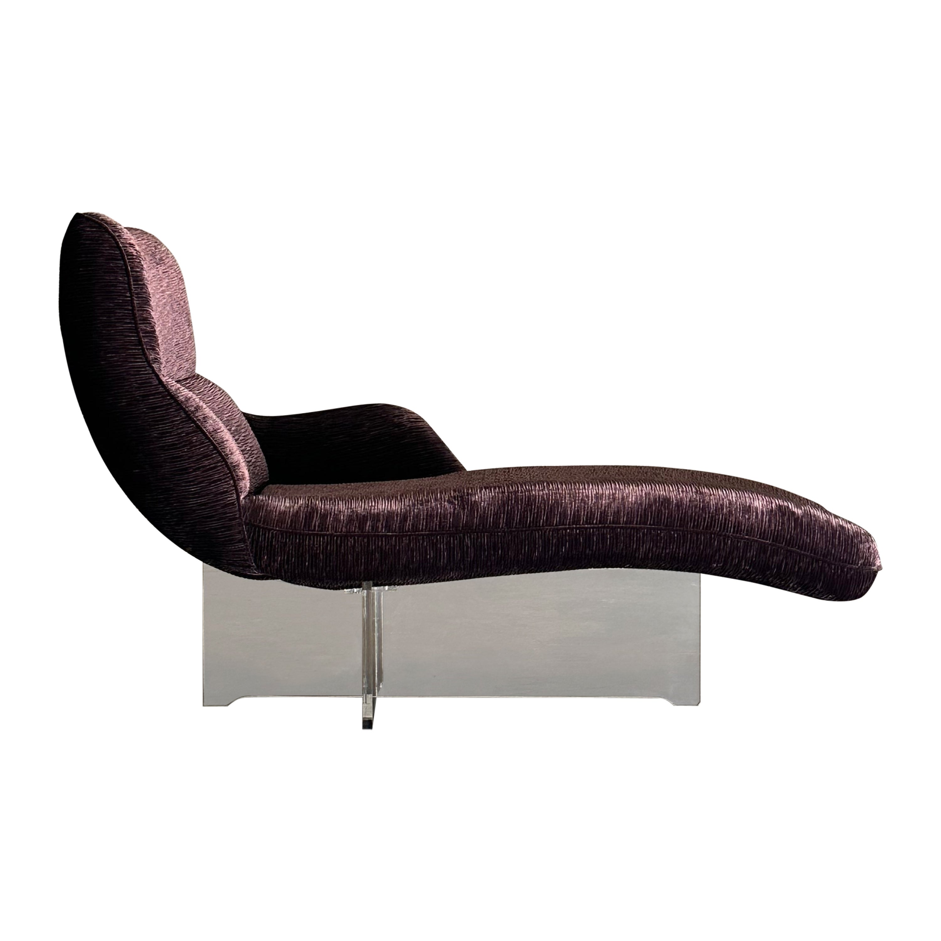 Vladimir Kagan “Erica” Chaise With Lucite Base For Sale