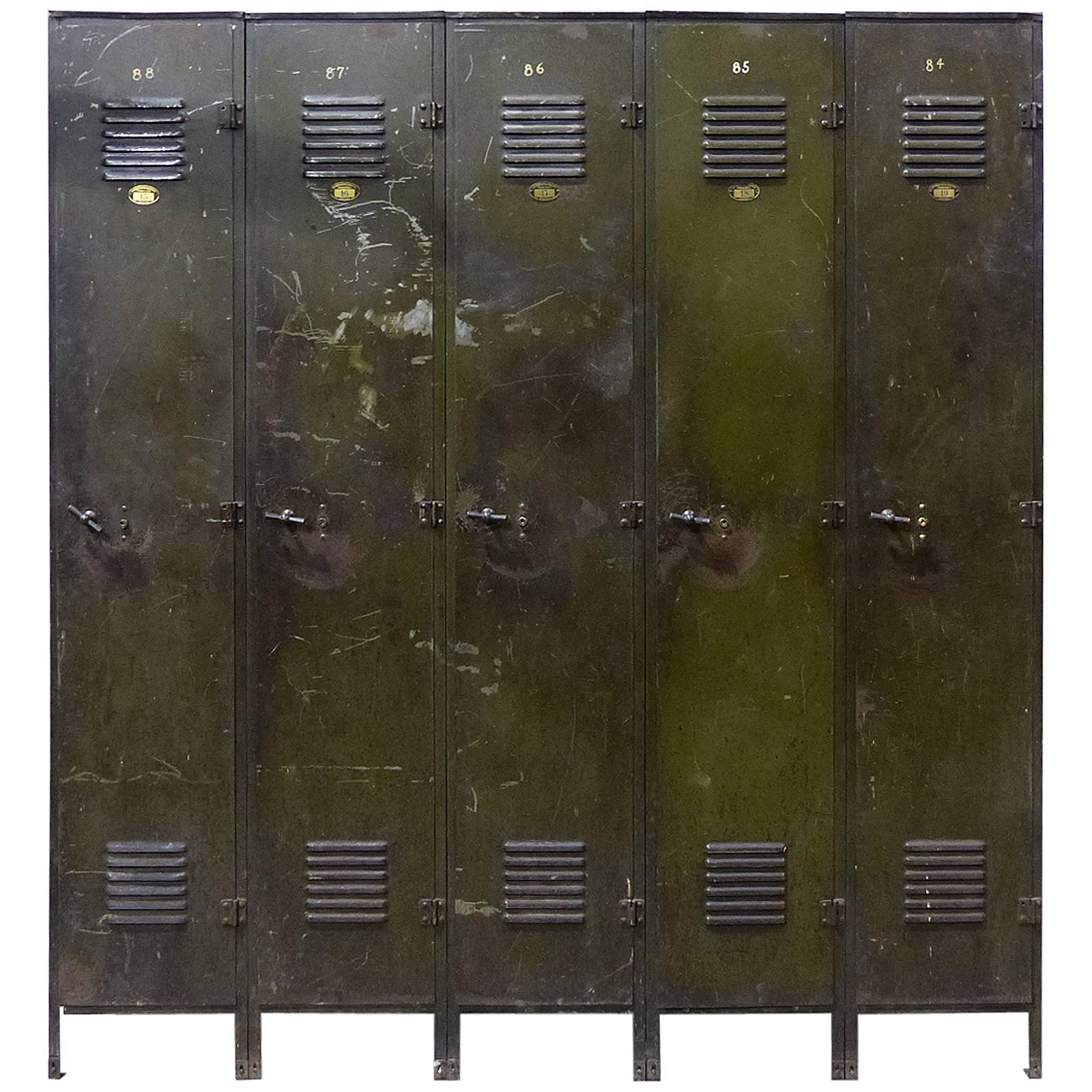 Vintage Set of Industrial Lockers by Manufacturing Equipement