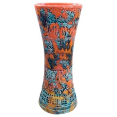 Rare Trumpet Vase w Sunset Glaze by Aldo Londi for Bitossi, Italy 1960's