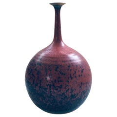 Vintage Art Pottery Studio Spout Vase by Gubbels Helden, Netherlands 1970's
