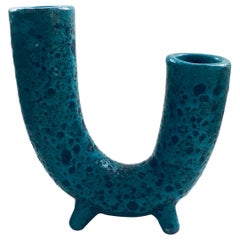 Poterie d'art brutaliste Studio Fat Lava Horn Spout Vase, Belgique années 1960