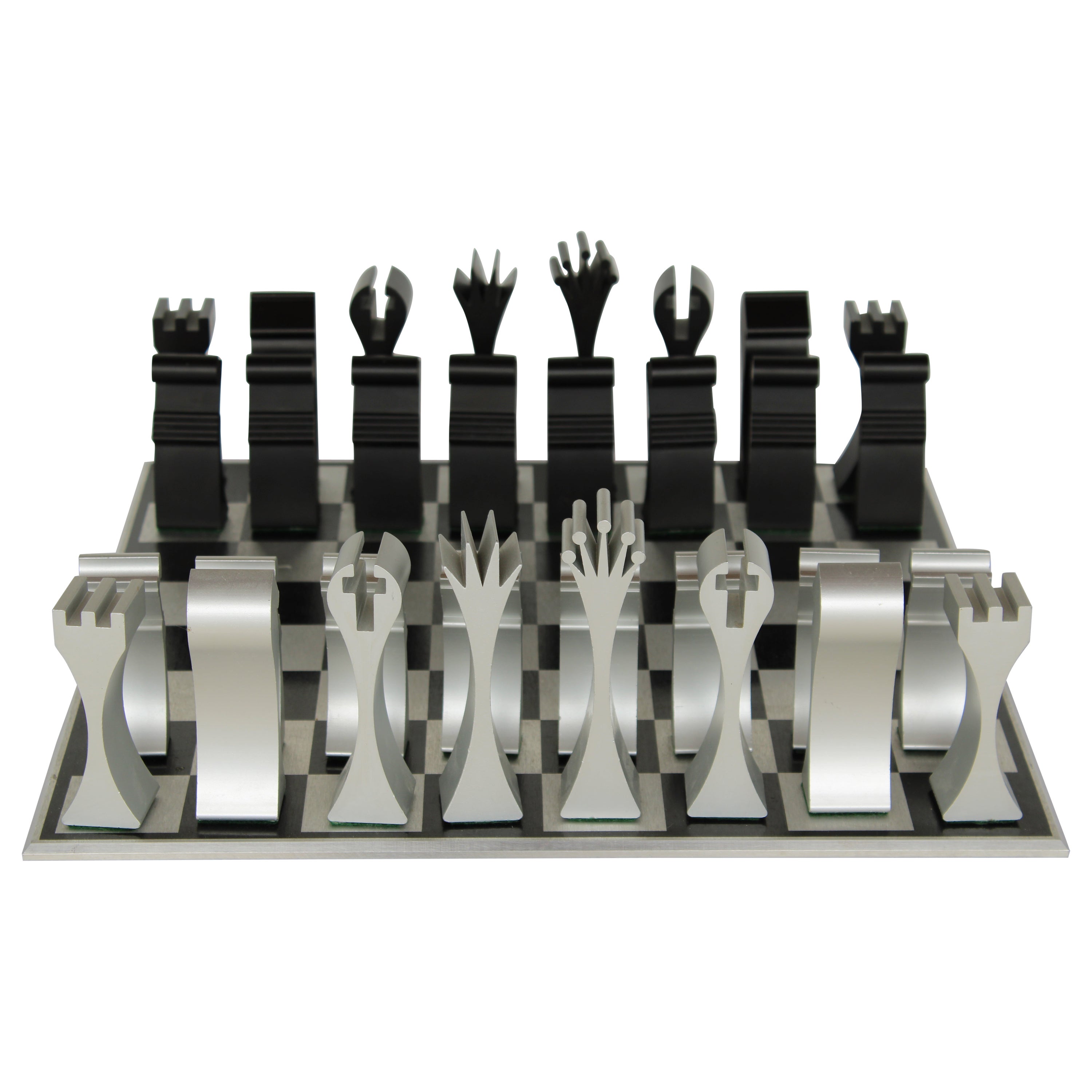Modernist Columbia Aluminum Chess Set by Scott Wolfe For Sale