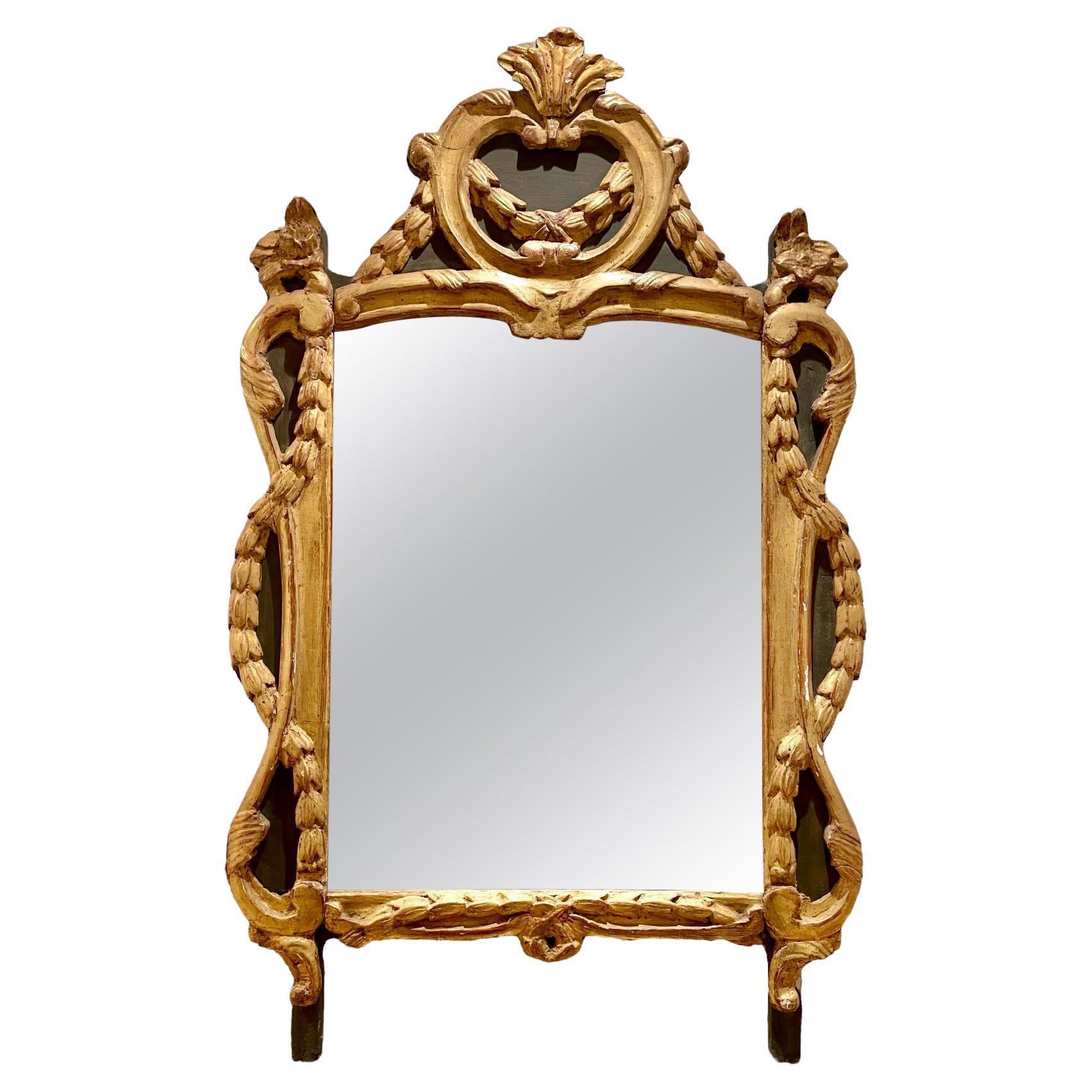 Louis XIV Style Golden Wood Mirror