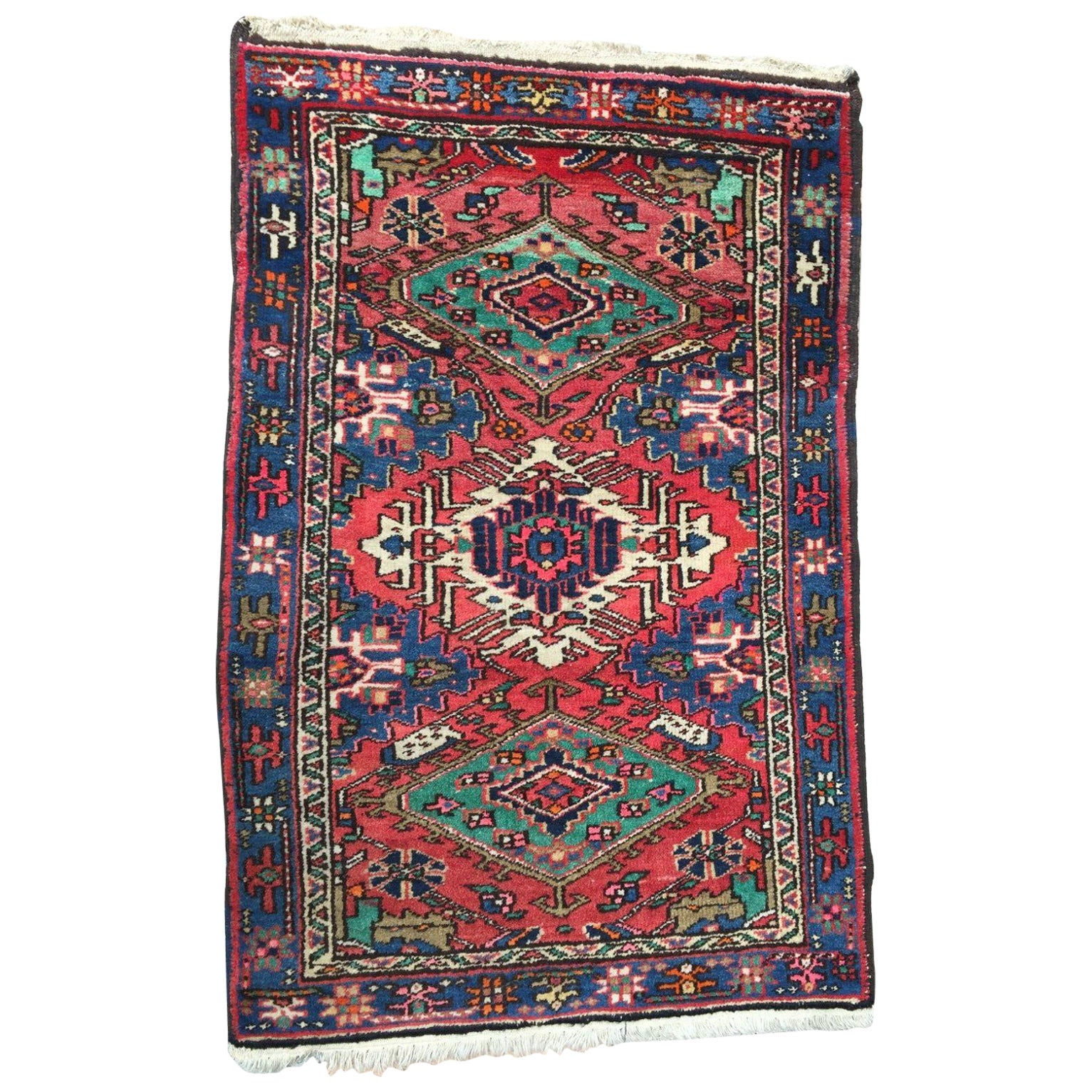 Handgefertigter Hamadan-Teppich im persischen Vintage-Stil 2.2' x 3.4', 1960er Jahre - 1W13