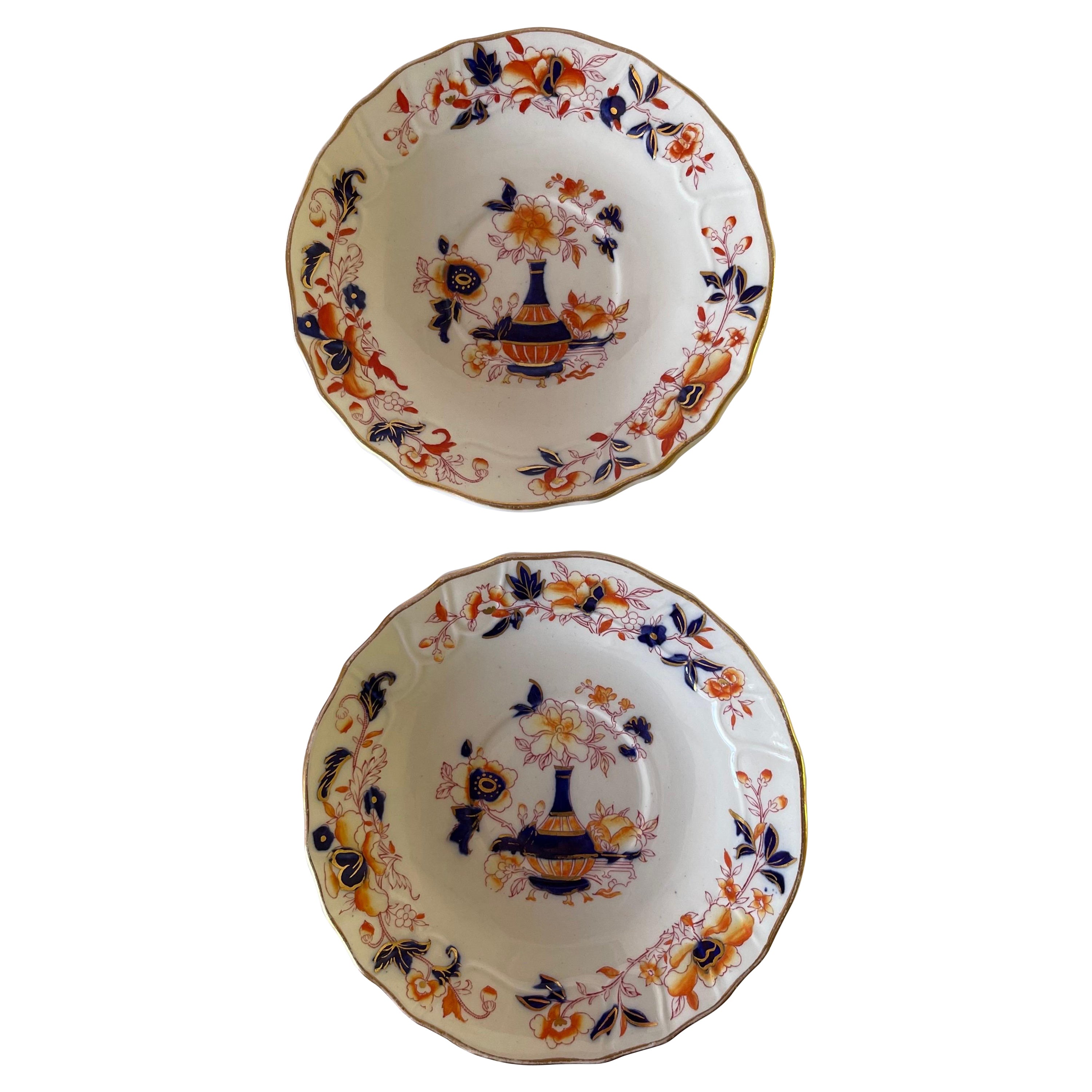 Pair of 1920s English Chinese Vase Chinoiserie Saucers For Sale