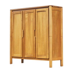 Solid elm cabinet in the style of Chapo, Maison Regain circa 1970 
