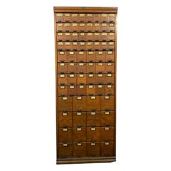 Used Industrial Oak Multi-Drawer Hardware Store Apothecary by WC Heller